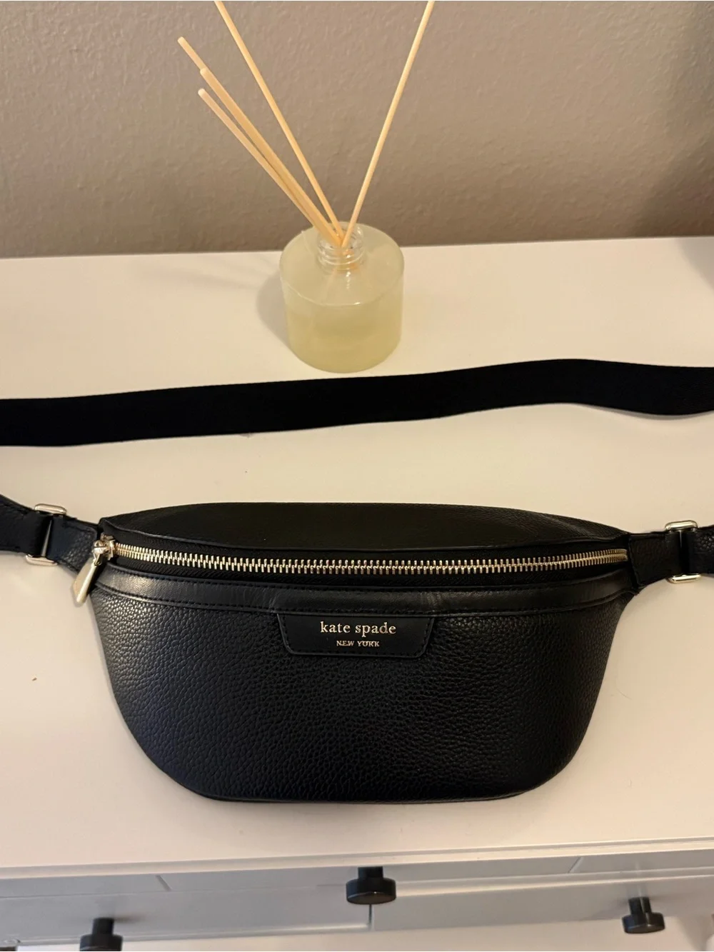 kate spade Black Pebbled Leather Belt Bag